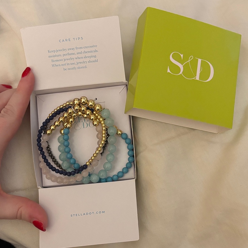 Stella and Dot Beaded Stretch Bracelet Set